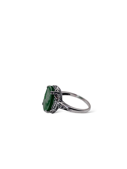 Green Cameo Ring